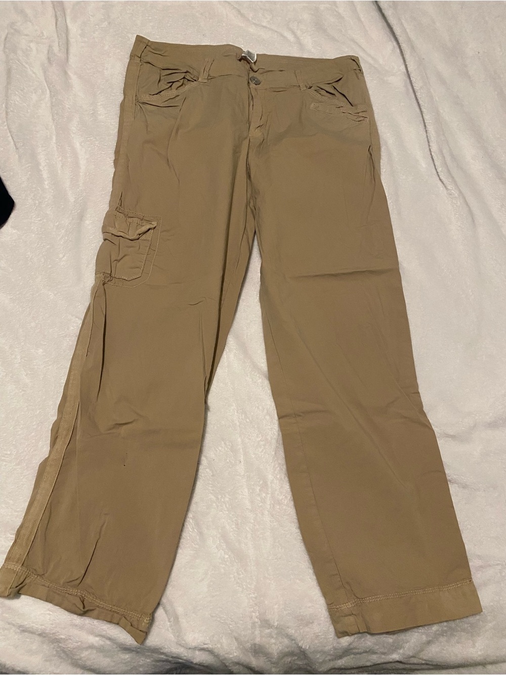 WoMen's Khaki Cargo Pants with Side Pocket